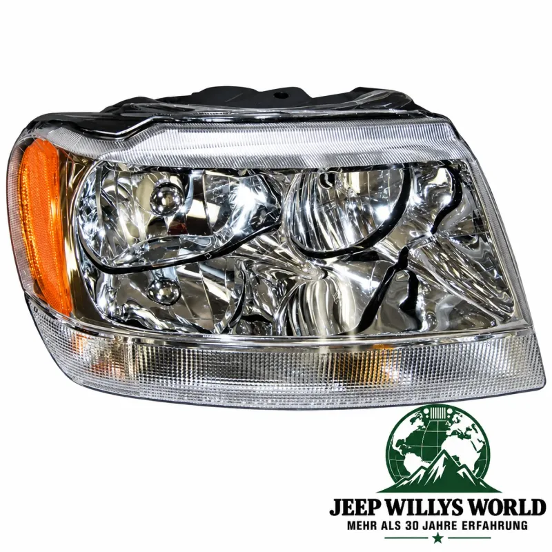 Crown Headlight right without headlight leveling, Limited Model, Canada / US, Jeep Grand Cherokee (99-04)