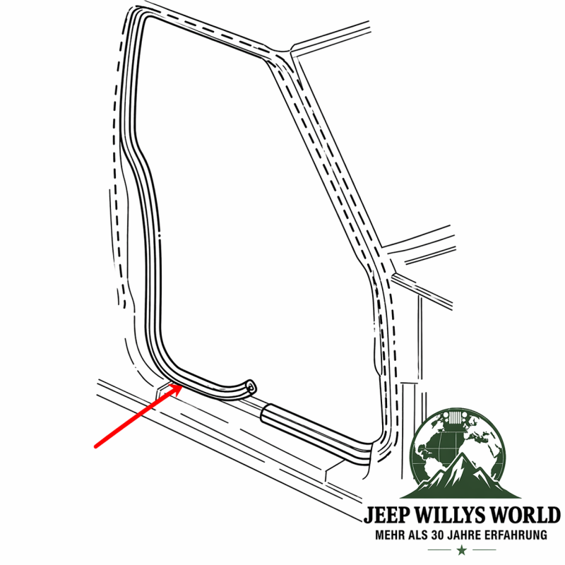 Door Seal Front 2-Doors Jeep Cherokee 97-01