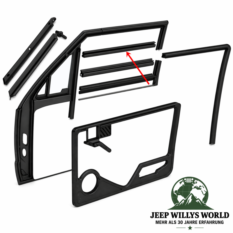 Outer Door Glass Seal Front Left Outer 2-Doors Jeep Cherokee 84-96