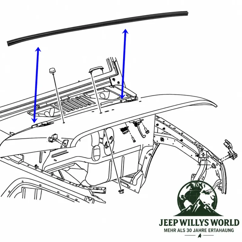 Fairchild Hood to Cowl Seal. Jeep Wrangler JK (07-18)