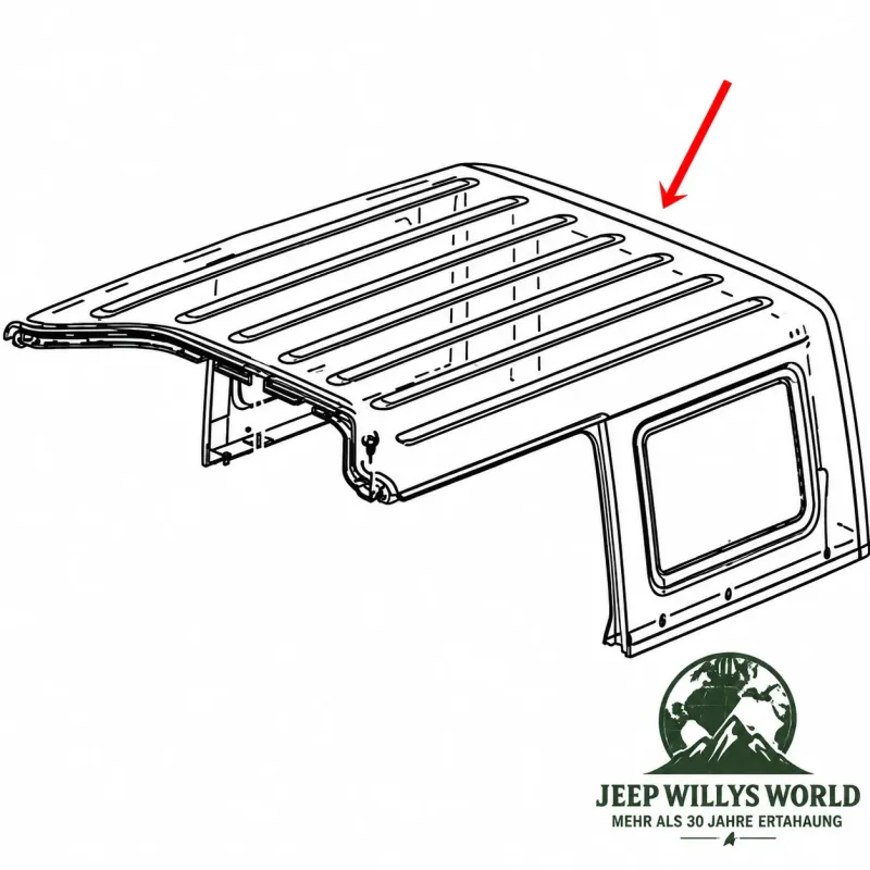 Fairchild Heckscheibendichtung zwischen Heckscheibe und Hardtop. Jeep Wrangler JK (07-10)