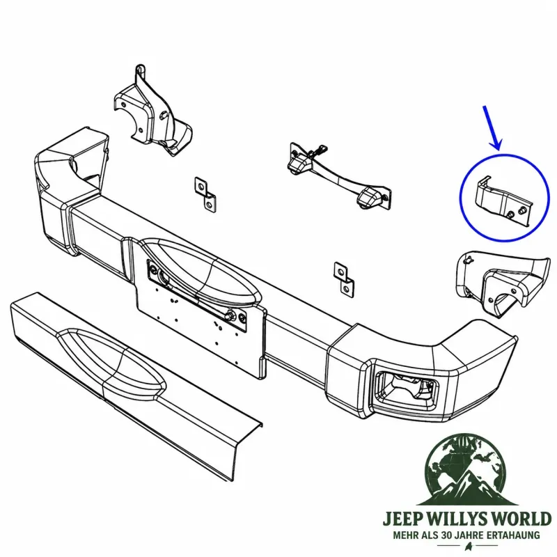 Crown Stoßstangen Halter hinten rechts Jeep Wrangler JK (07-18)