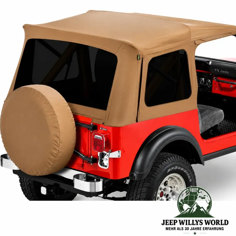 Bestop Replacement Top Cover with tinted windows Spice Denim without rods Jeep CJ7 + Wrangler YJ (1976-1995)