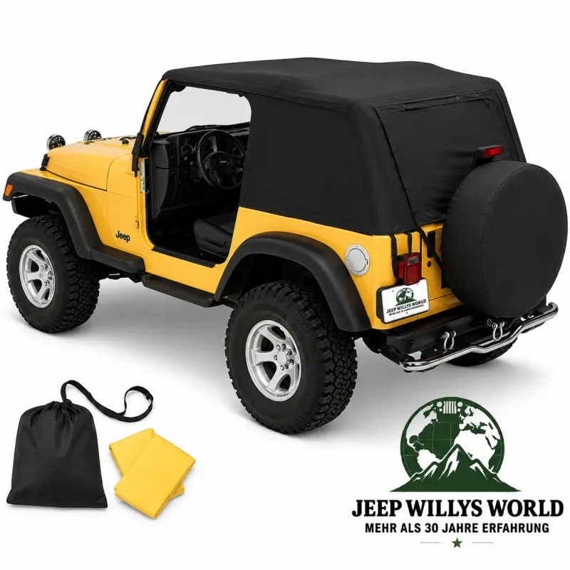 Emergency Soft Top Rain Cover Black Pavement Ends Bestop Jeep Wrangler TJ (1996-2006)