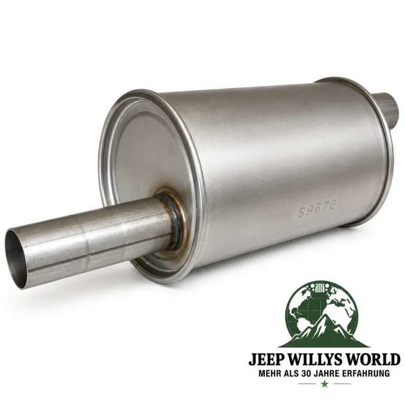 Endtopf Endschalldämpfer für 4-134 L-Head oder F-Head Motor. Jeep CJ2A CJ3A CJ3B CJ5 CJ6 (45-71)
