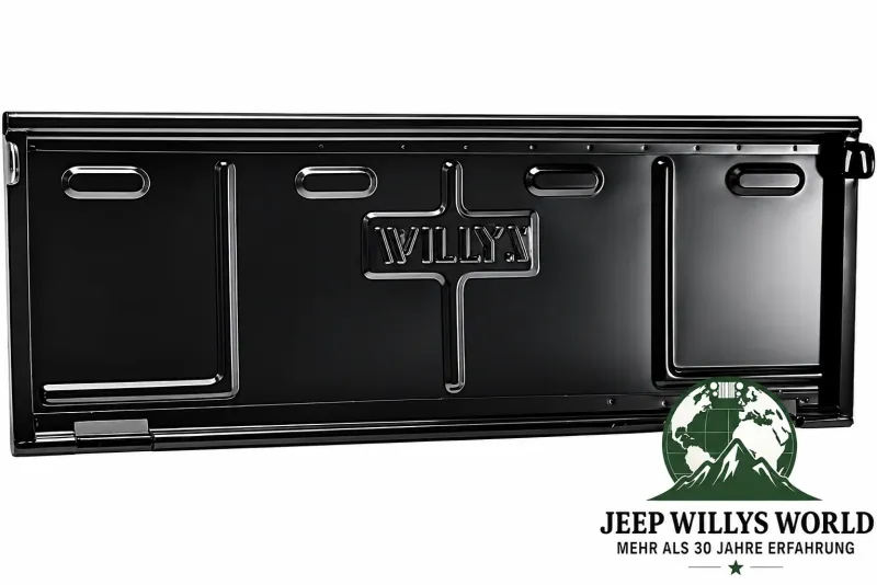 Heckklappe mit Willys Schriftzug Prägung Jeep CJ2A (1946-1949)