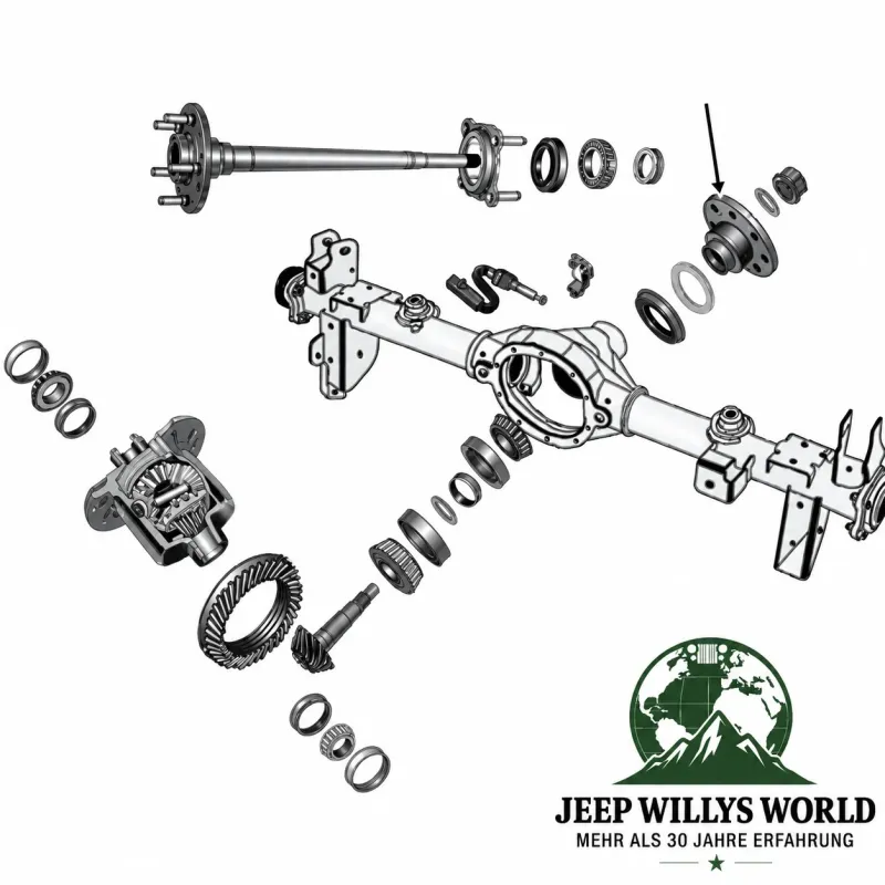 Spicer Kardanwellenflansch Vorderachse zur Kardanwelle Dana 30 + 44. Jeep Wrangler JK (07-18)