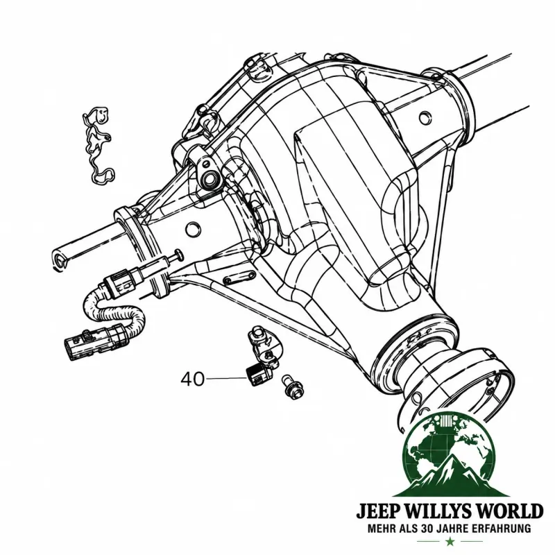 Mopar Axle Locker Sensor Connector Diferential Front or Rear Axle. Jeep Wrangler JK (07-18)