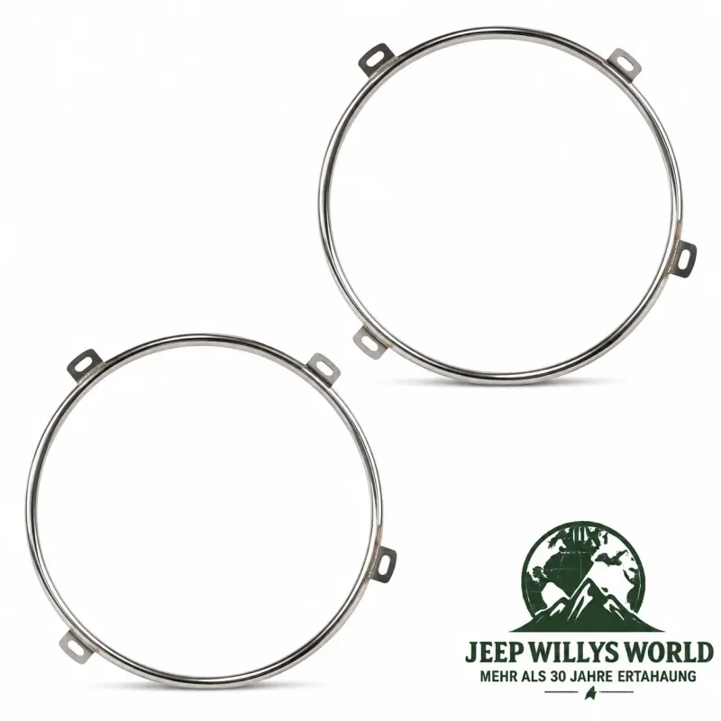 OMIX-Ada Scheinwerferhalteringe Scheinwerferhalter Paar in Chrom rechts und links Jeep Wrangler JK (07-18)