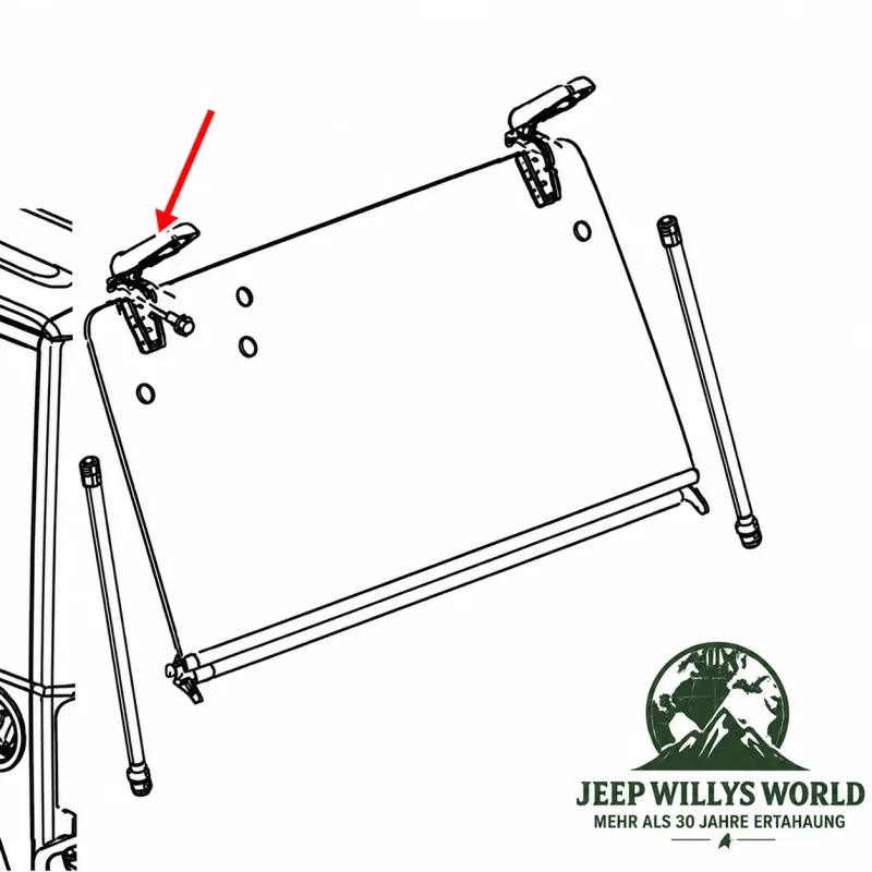 Fairchild Window Tailgate Hinge Cover left Jeep Wrangler JK (07-10)