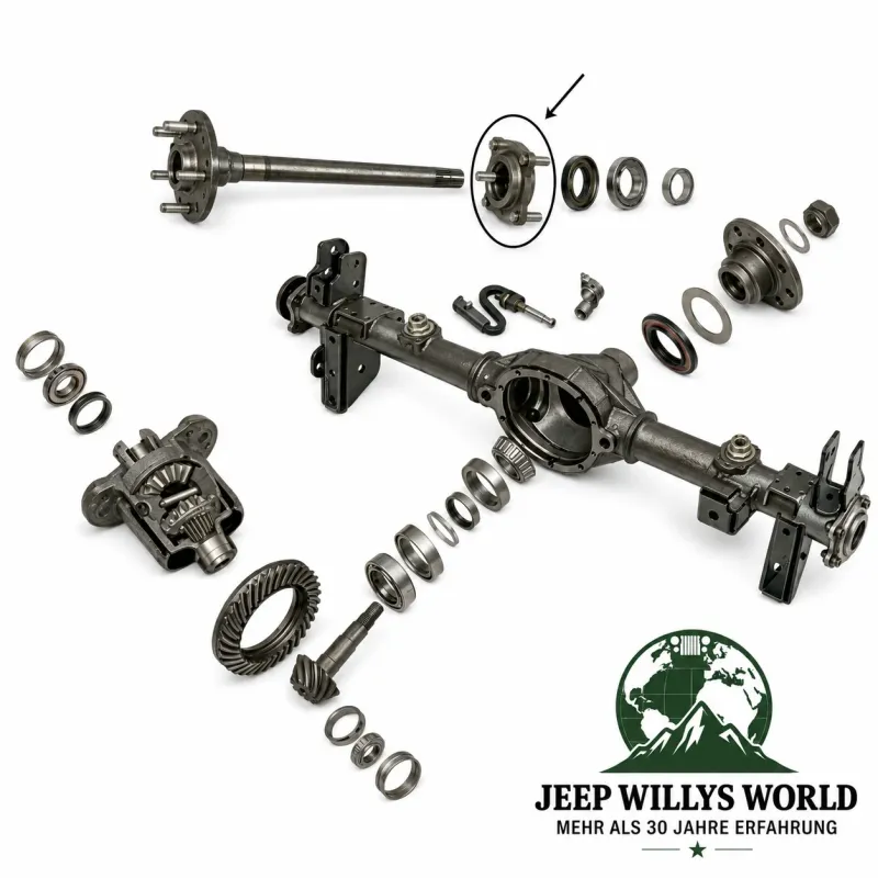 Spicer Wheel Bearing Holder Ring Rear Axle Dana 35 + 44 . Jeep Wrangler JK (07-18)