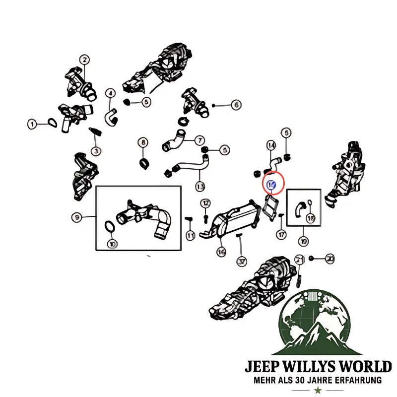 Mopar EGR Cooler Gasket to intake manifold Jeep Wrangler JK 2.8L CRD Diesel (07-18)