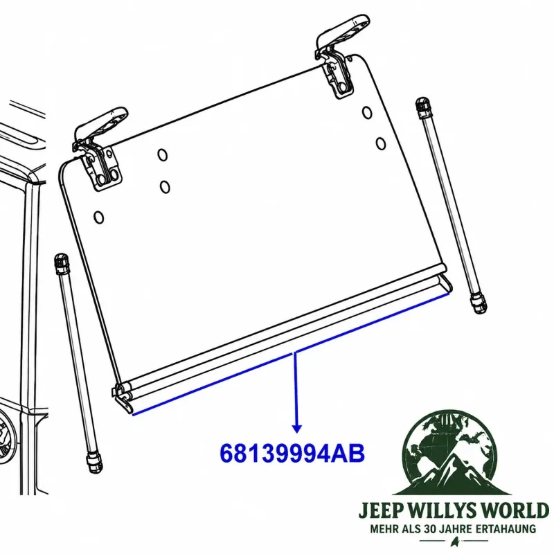 Fairchild Liftgate Hardtop Glass Seal. Jeep Wrangler JK (11-18)