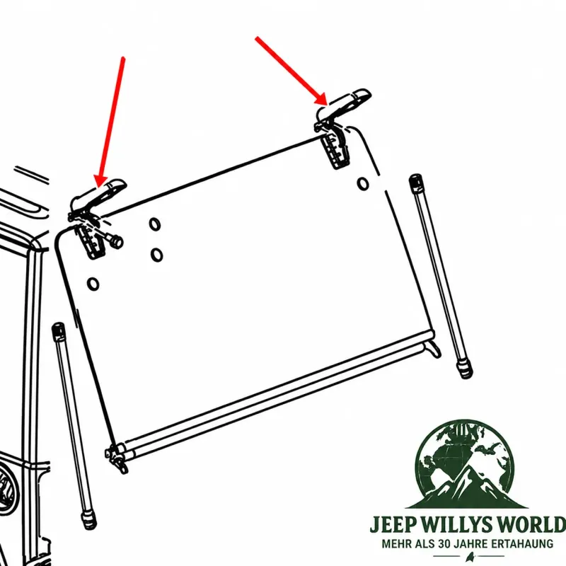 Hardtop Heckklappenscharnier Blende rechts oder links Jeep Wrangler JK (07-18)