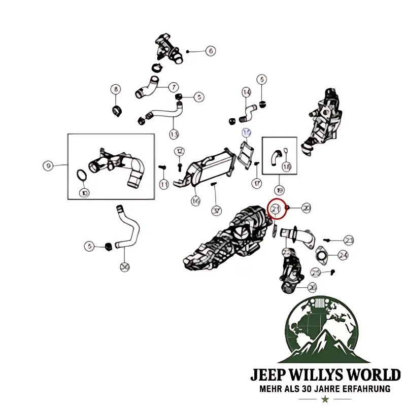 Mopar Ansaugkrümmer O-Ring am AGR Bypass Jeep Wrangler JK 2,8L CRD Diesel (07-18)