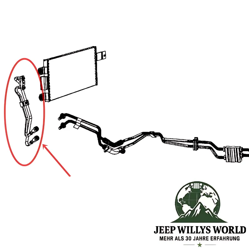 Dorman Zusatzgetriebeölkühler Leitung Set Automatikgetriebe W5A580 / NAG1 Jeep Wrangler JK 3,0L + 3,6L (05-18)