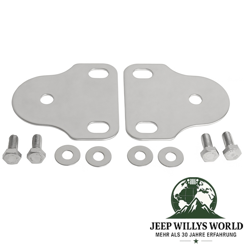 Windshield Bracket Pair Stainless Steel CJ + Wrangler YJ 76-95