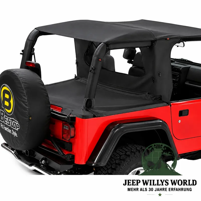 Bestop Wrap Around Windjammer Black Diamond Premium Vinyl leather imitation structured Jeep Wrangler TJ (2003-2006)