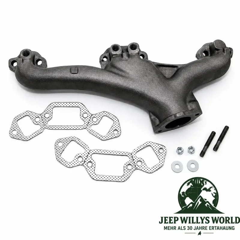 OMIX-Ada Exhaust Manifold Left with Gaskets 5.0L + 5.9L Jeep CJ5 CJ6 CJ7 CJ8 / Wagoneer SJ & J-Serie (74-91)