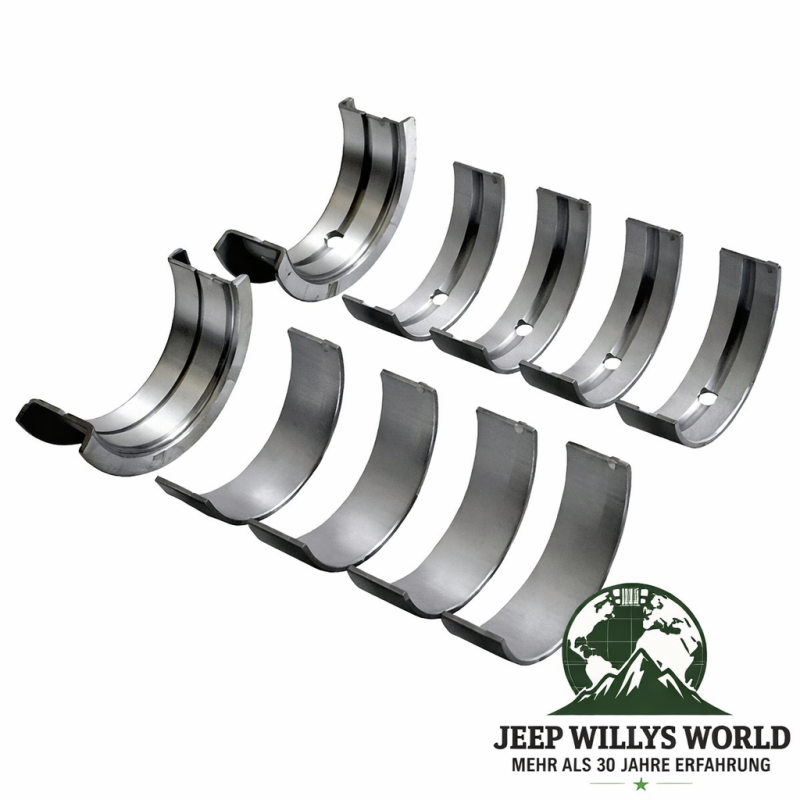 Main Bearing Set Oversize 0.010" 2,5 L 4 Cyl. Jeep CJ + Wrangler + Cherokee 83-90