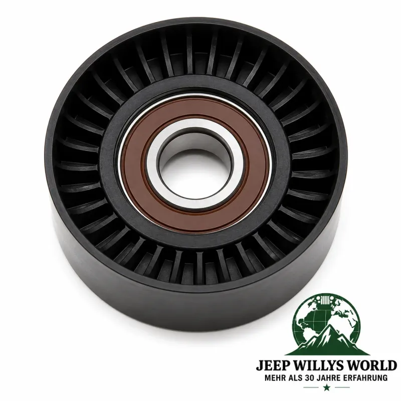 Serpentine Belt  + Tensioner + Idler Pulley Complete Set Jeep Wrangler JK with Air Conditioning 3.8L Engine (07-11)