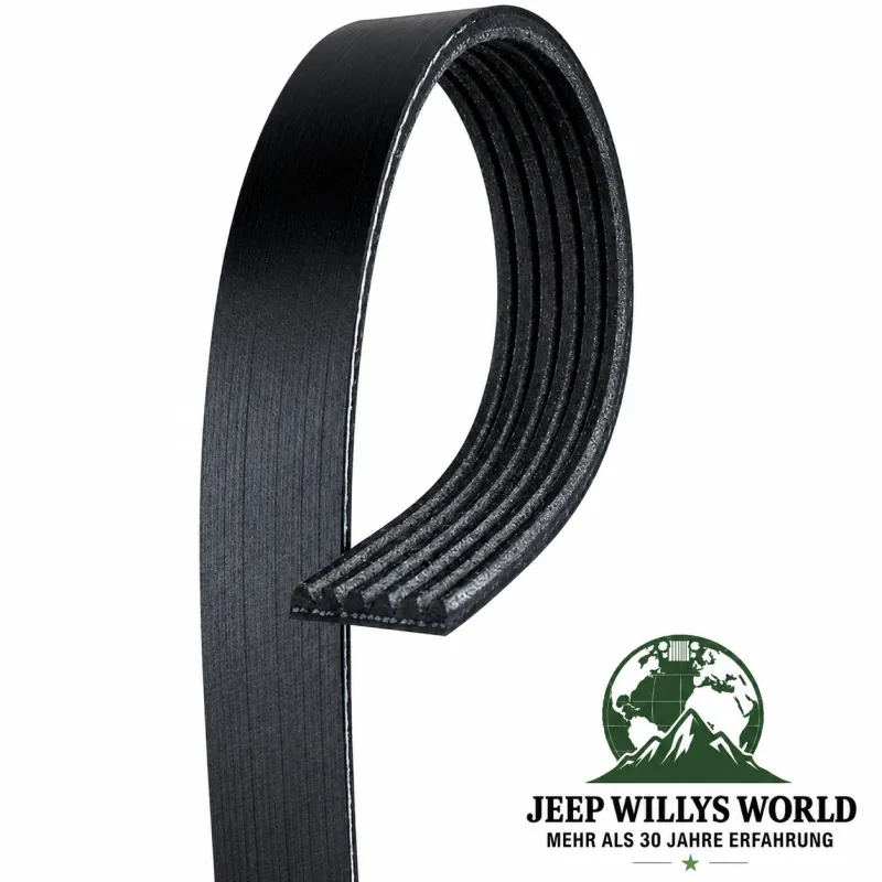 Serpentine Belt  + Tensioner + Idler Pulley Complete Set Jeep Wrangler JK with Air Conditioning 3.8L Engine (07-11)