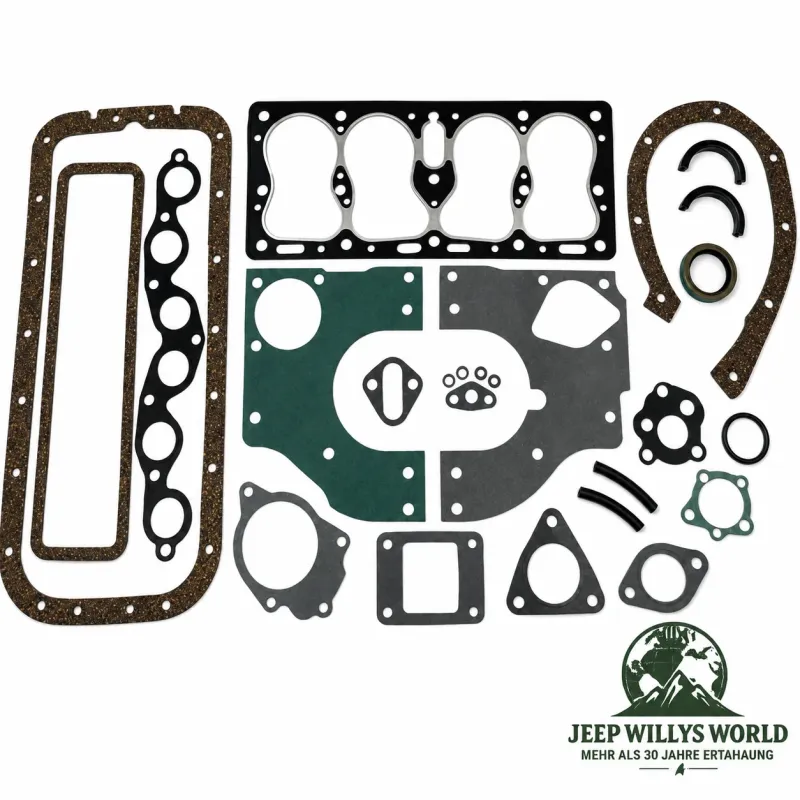 Crown Engine Gasket Set Upper and lower Jeep CJ2A CJ3A + Willys MB M38 Ford GPW 2,2 L L-Head (1941-1952)
