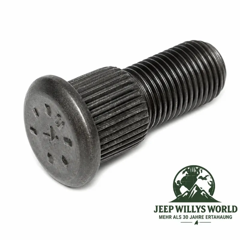 Wheel Stud with Left Hand Thread Hub Assembly Front or Rear Axle Dana 25 + 27. Jeep CJ / Willys  / Ford GPW (41-71)