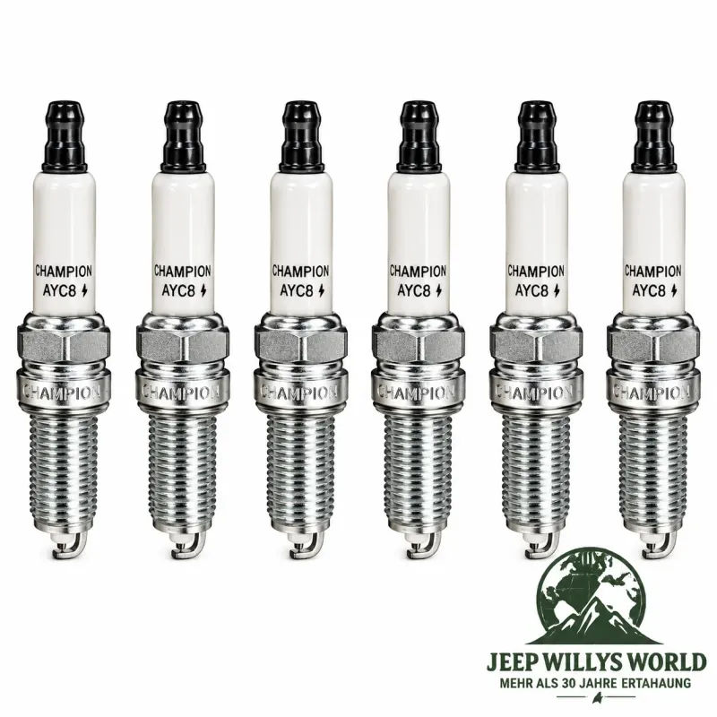 Champion Zündkerzen Set Jeep Wrangler / Gladiator / Cherokee / Grand Cherokee 3,0L. 3,2L, 3,6L (11-26)