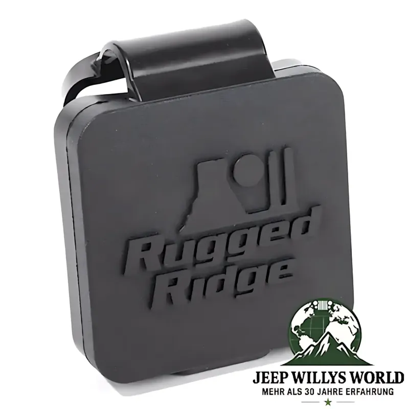Rugged Ridge US Anhängerzugvorrichtung Abdeckung für 2" Receiver RR Logo. Jeep CJ, Wrangler YJ TJ JK JL, Gladiator JT (72- ).
