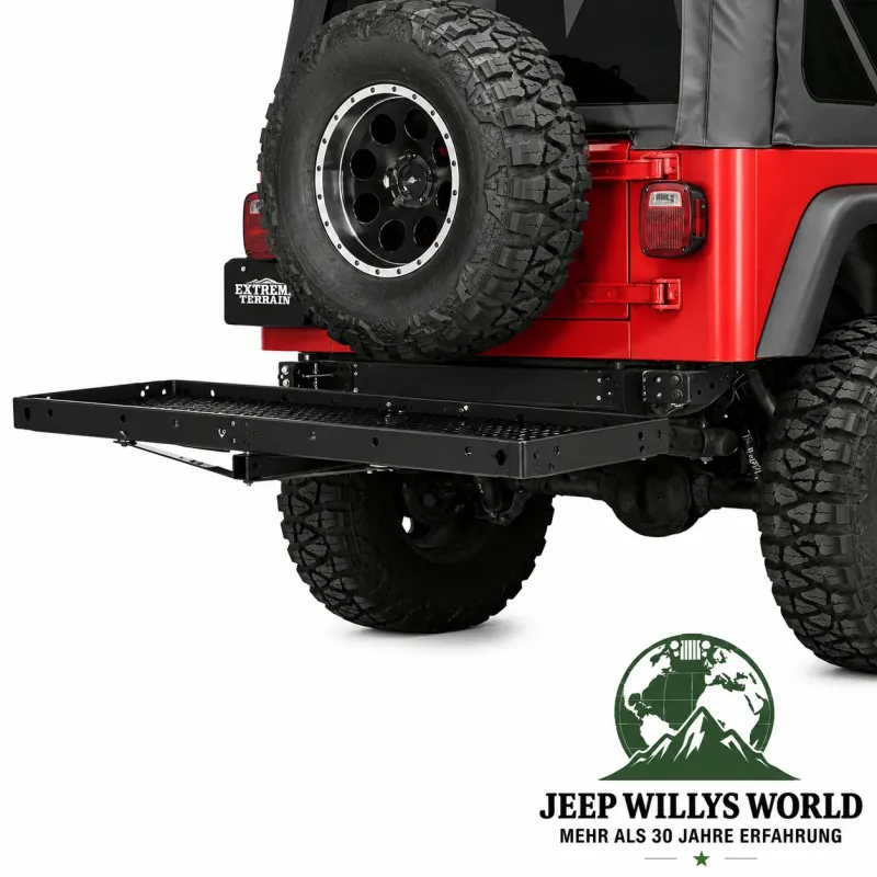 Rugged Ridge Anhängerzugvorrichtung US 2" mit Cargo Rack Jeep Wrangler YJ TJ (1987-2006)