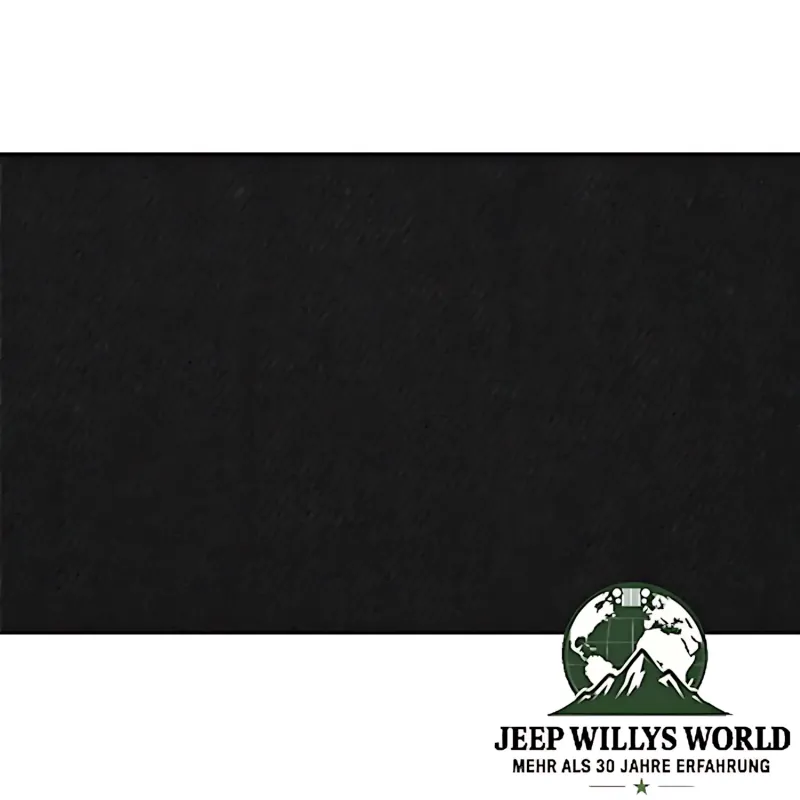 Duster Deck Cover Heckabdeckung  Black Denim Jeep CJ7, Wrangler YJ (80-91), Materialmuster: schwarzes strukturiertes Vinyl mit leichtem blau/grau Stich.
