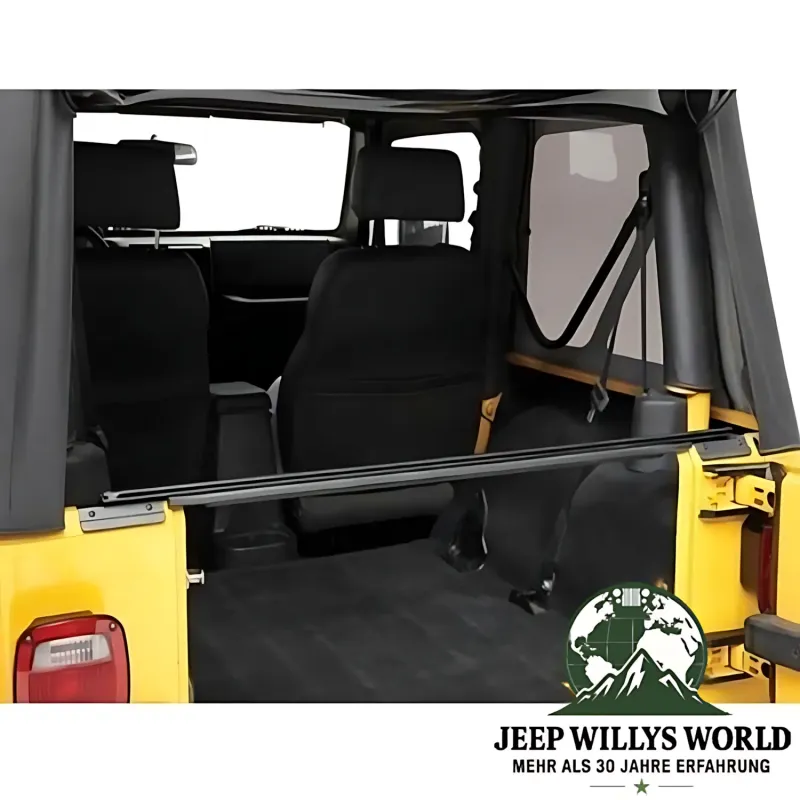 Bestop Softtop Tailgate Bar Heckschiene für Originalverdeck. Jeep CJ7, Wrangler YJ TJ (1976-2006).