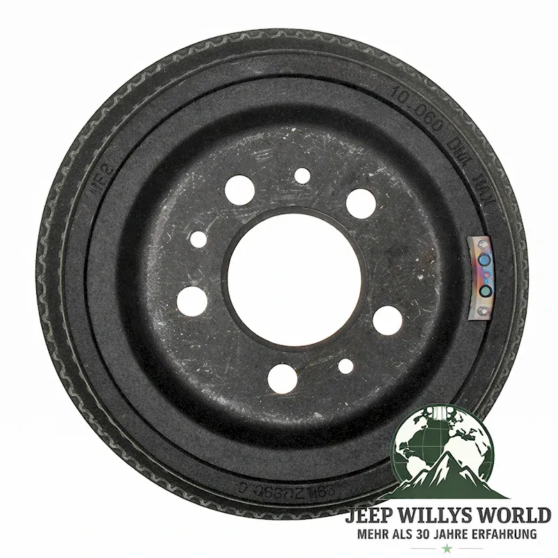 Fontansicht Raybestos Bremstrommel (einzeln) hinten 10" (254 mm). Jeep Wrangler YJ, Cherokee XJ, Comanche MJ (1984-1989).