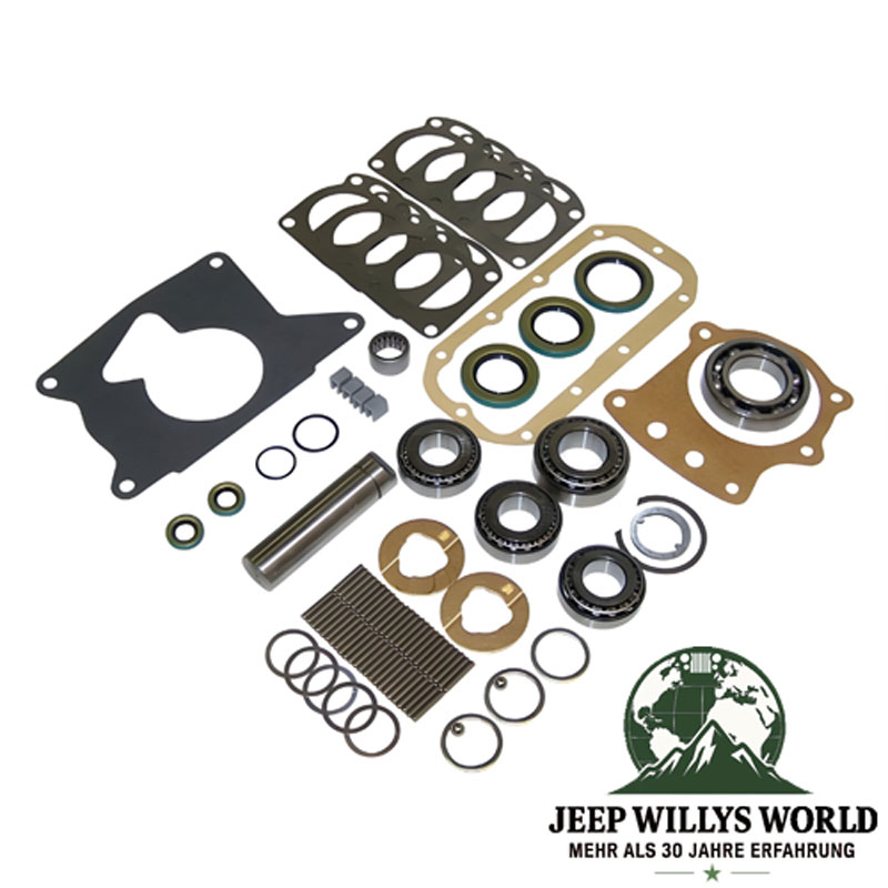 Dichtsatz Überholsatz Master Kit Dana 300 Verteilergetriebe Jeep CJ 80-86, kompletter Lieferumfang abgebildet.