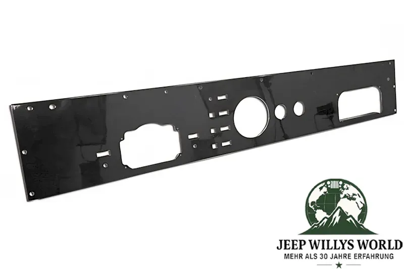 Armaturenbrett mit Aussparungen für Anzeigen & Bedienelemente, ohne Radio & Lautsprecher, schwarz. Jeep CJ (1976-1986)