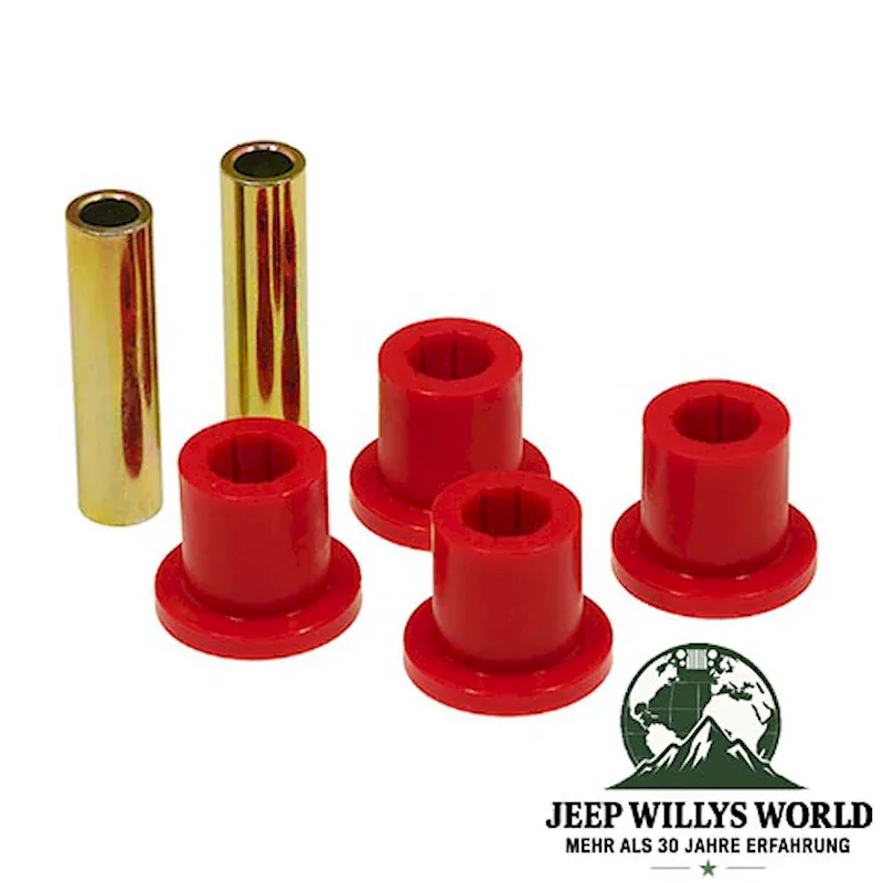 Prothane Polyurethan Blattfederbuchsen Set Federgehänge vorne oder hinten rot. Jeep Wrangler YJ (1987-1995)
