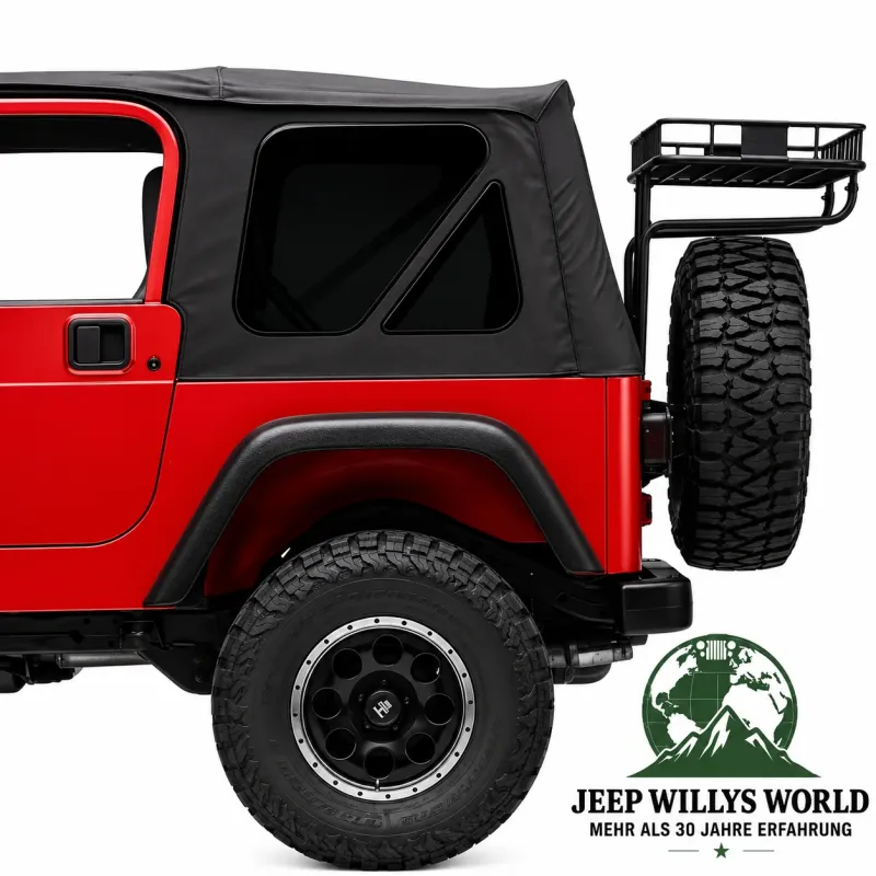 OMIX-Ada Gepäckträger Heckträger Trail Rack Stahl pulverbeschichtet Jeep Wrangler YJ TJ (1987-2002)