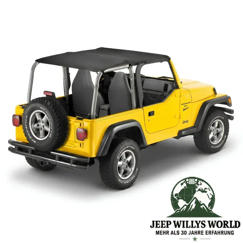 Bestop Strapless Header Safari Bikini Top Vinyl Black Denim Jeep Wrangler TJ (1996-2002)