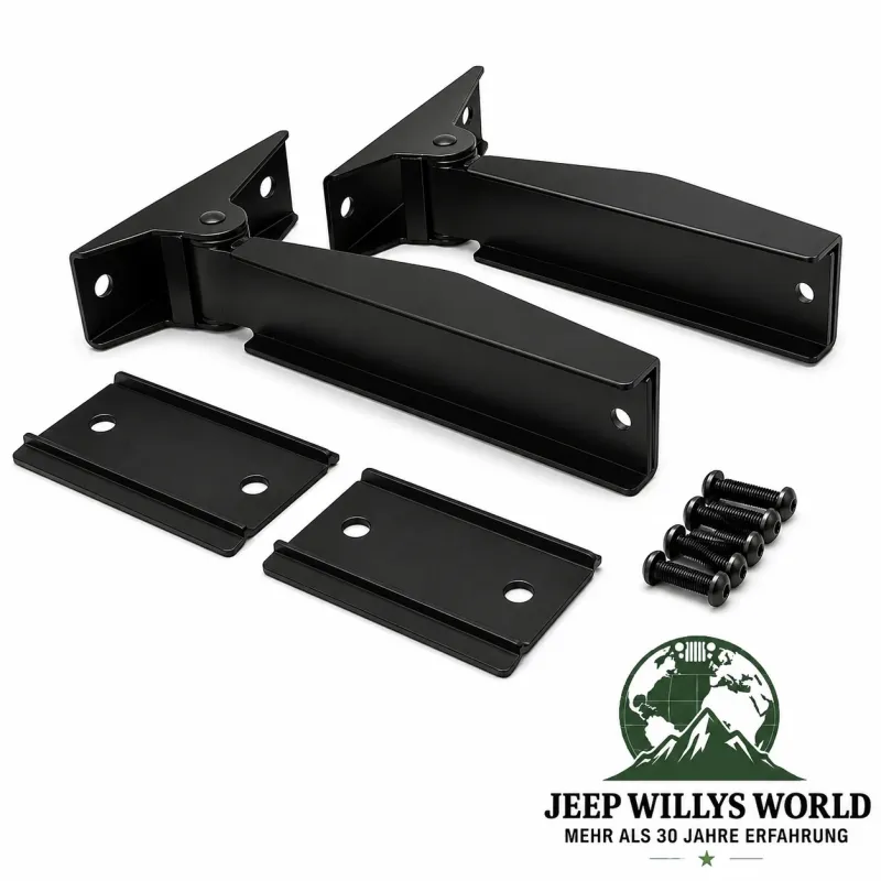 RT Off-Road Hecktür Scharnier Set 2-teilig Edelstahl Schwarz pulverbeschichtet Jeep Wrangler TJ (1996-2006)