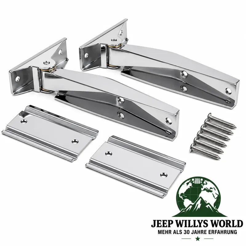 Tailgate Hinge Set in Stainless Steel Jeep Wrangler TJ 97-06
