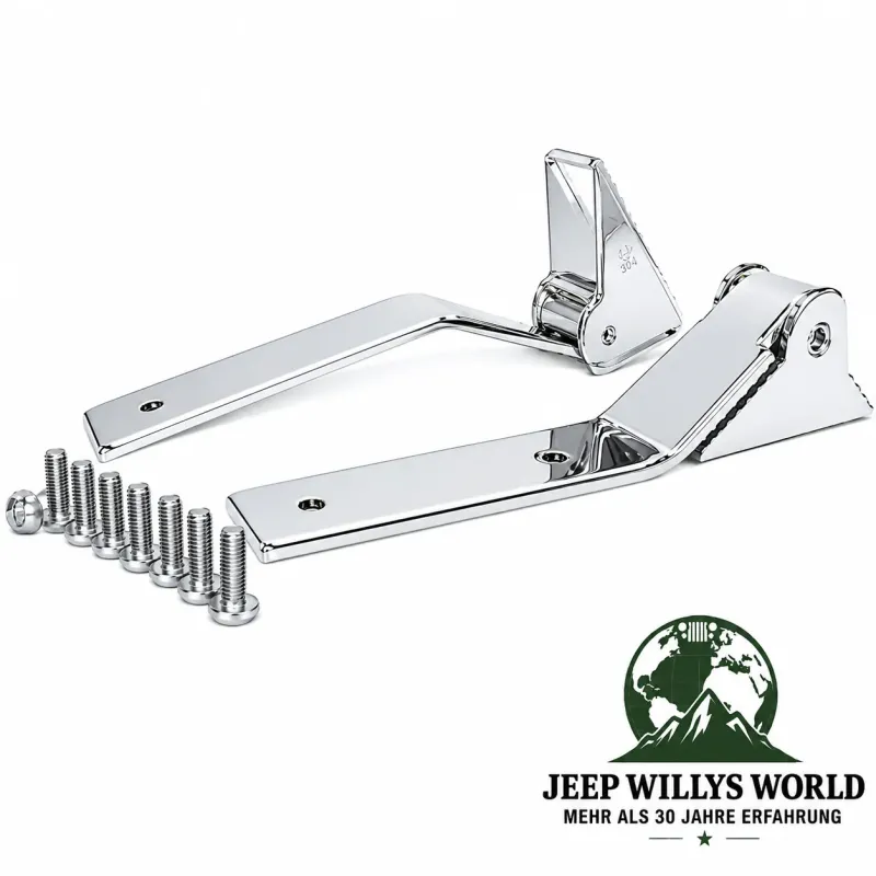 RT Off-Road Hecktür Heckklappen Scharnier Set 2-teilig Edelstahl Jeep Wrangler YJ (1987-1995)