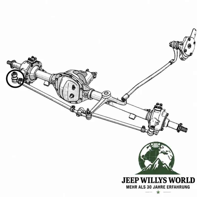 Crown Spurstangenkopf rechts innen am oder aussen Jeep Willys M38 + M38A1 (1950-1966)