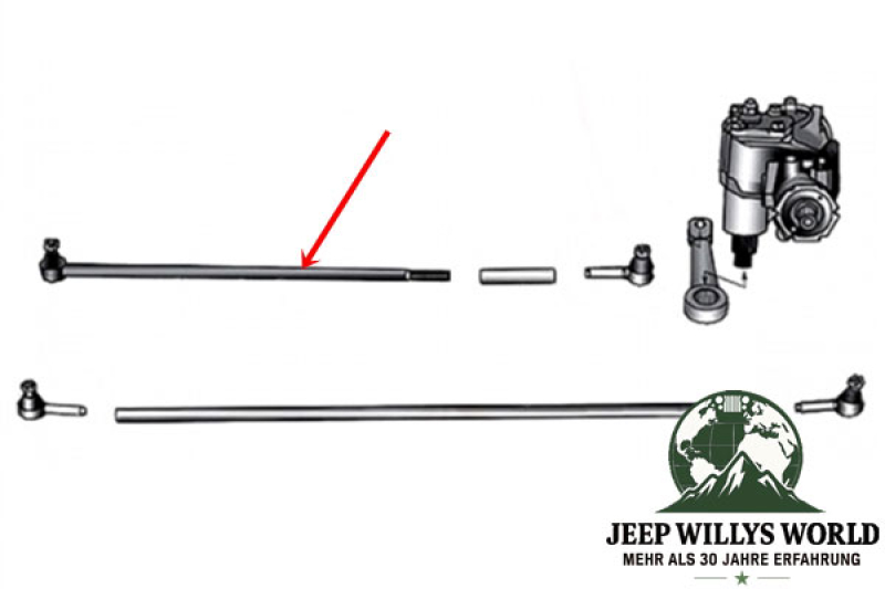 Schubstange mit Spurstangenkopf rechts Jeep CJ 72-83