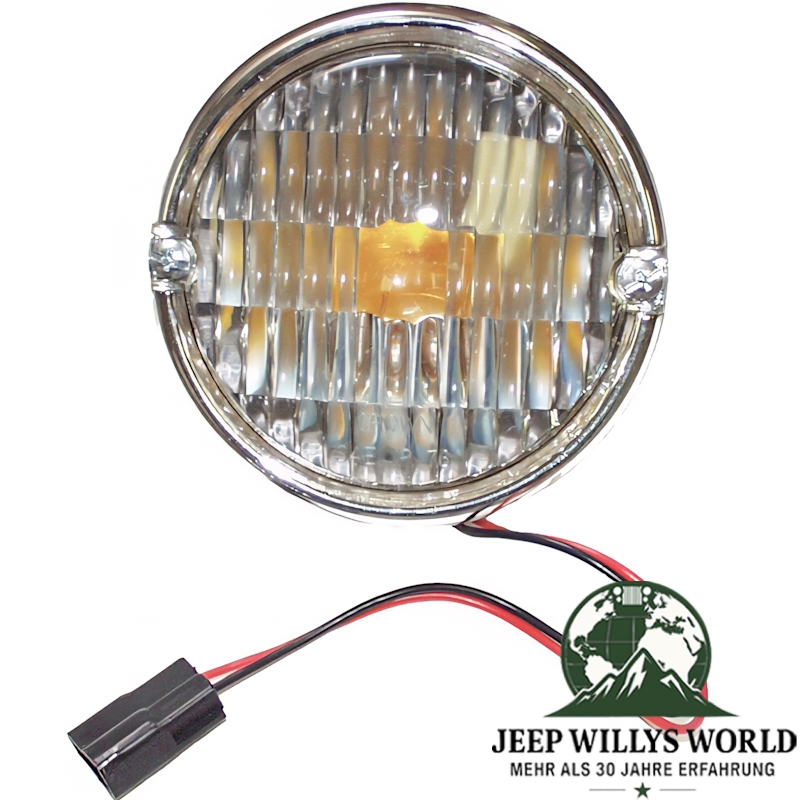 Blinkleuchte weiß mit gelber Glühlampe Jeep CJ 72-86