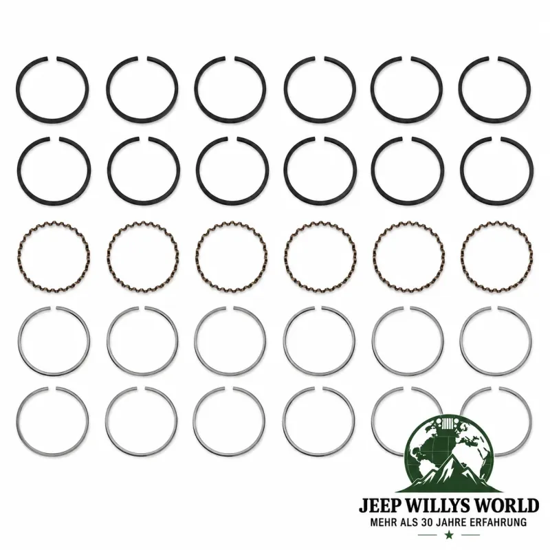 Enginetech Kolbenringe Set Motor Standardmaß Jeep CJ5 CJ6 CJ7 CJ8 / Wrangler YJ 3,8L + 4,2L 6 Zyl. (1972-1990)