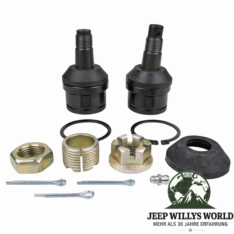 Achsschenkelbolzen Set Traggelenke vorne oben und unten Jeep CJ5 CJ6 CJ7 CJ8 / SJ & J-Serie / C104 Commando (1972-1991).