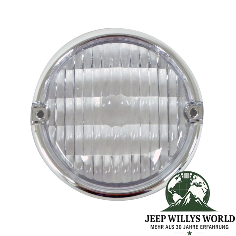 Blinkleuchten Glas weiß mit Rahmen Jeep CJ 72-86
