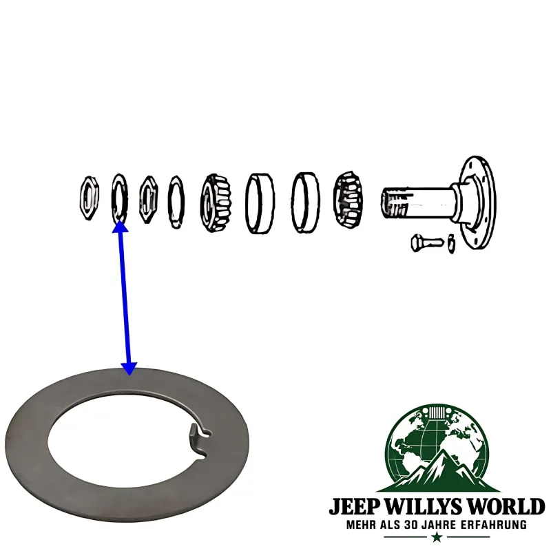 Crown Sichererungsscheibe Außen am Radlager Dana 25 + 27 + 30  Jeep CJ , Ford GPW / Willys (41-86)