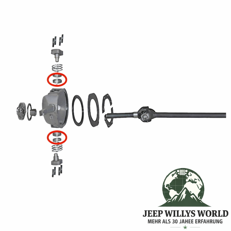 Achsschenkel Einstellscheiben Vorderachse Dana 25 + 27 Jeep CJ + Willys 41-71